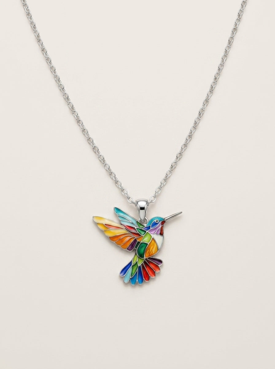 Matilde – Pendientes y collar colibrí