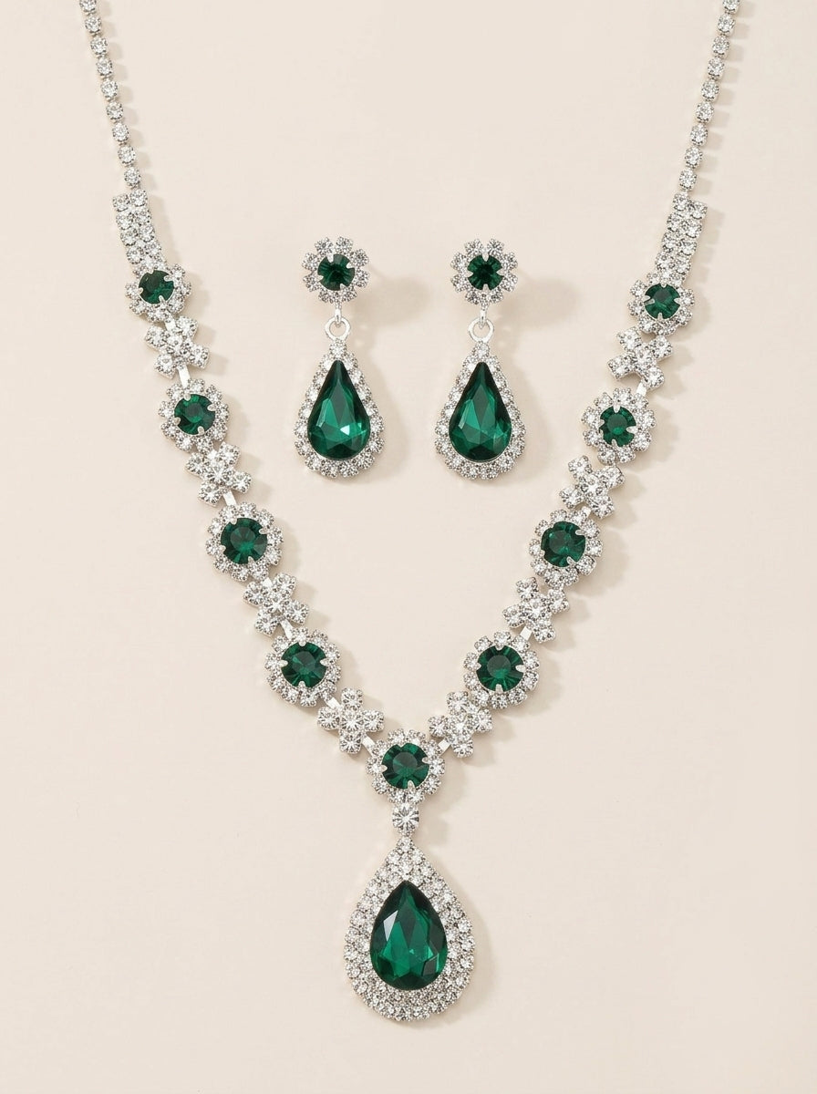 Valentina – conjunto de cristal verde