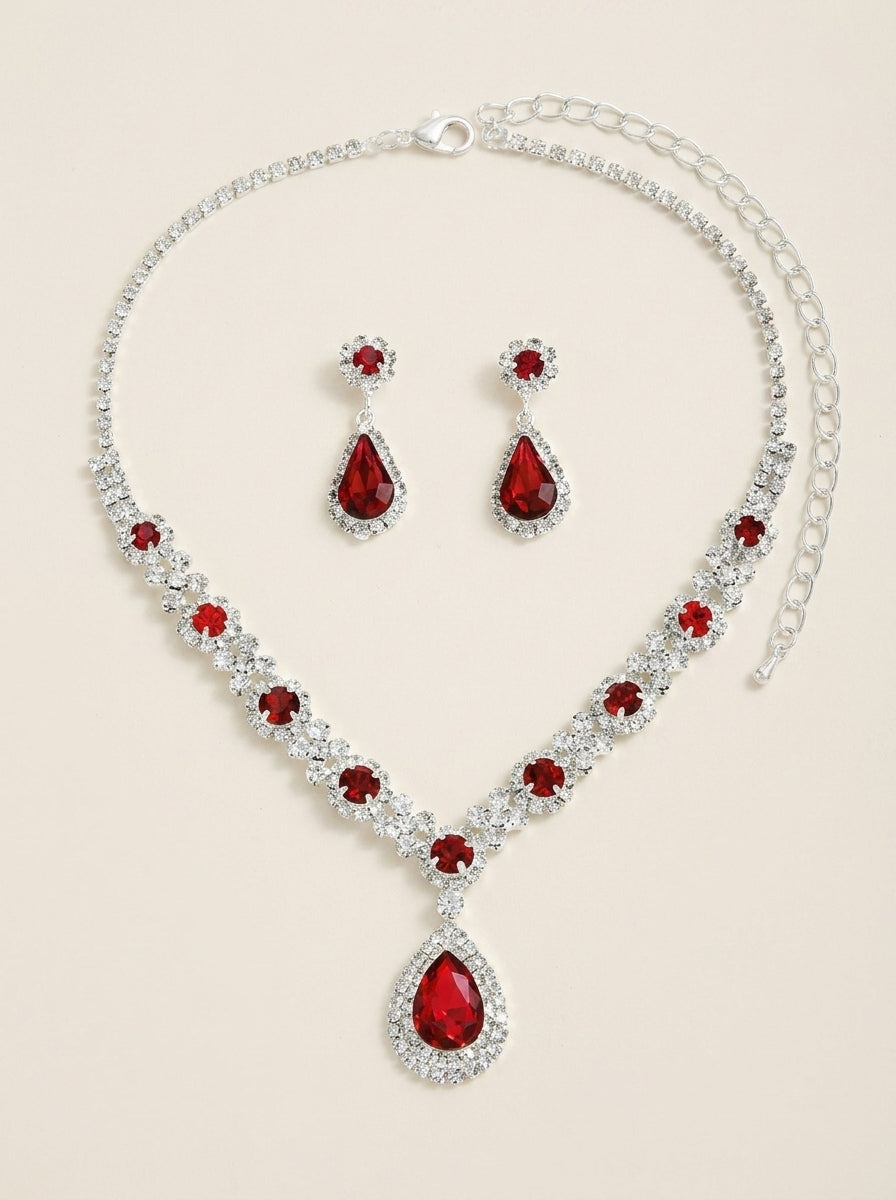 Valentina – conjunto de cristal rojo