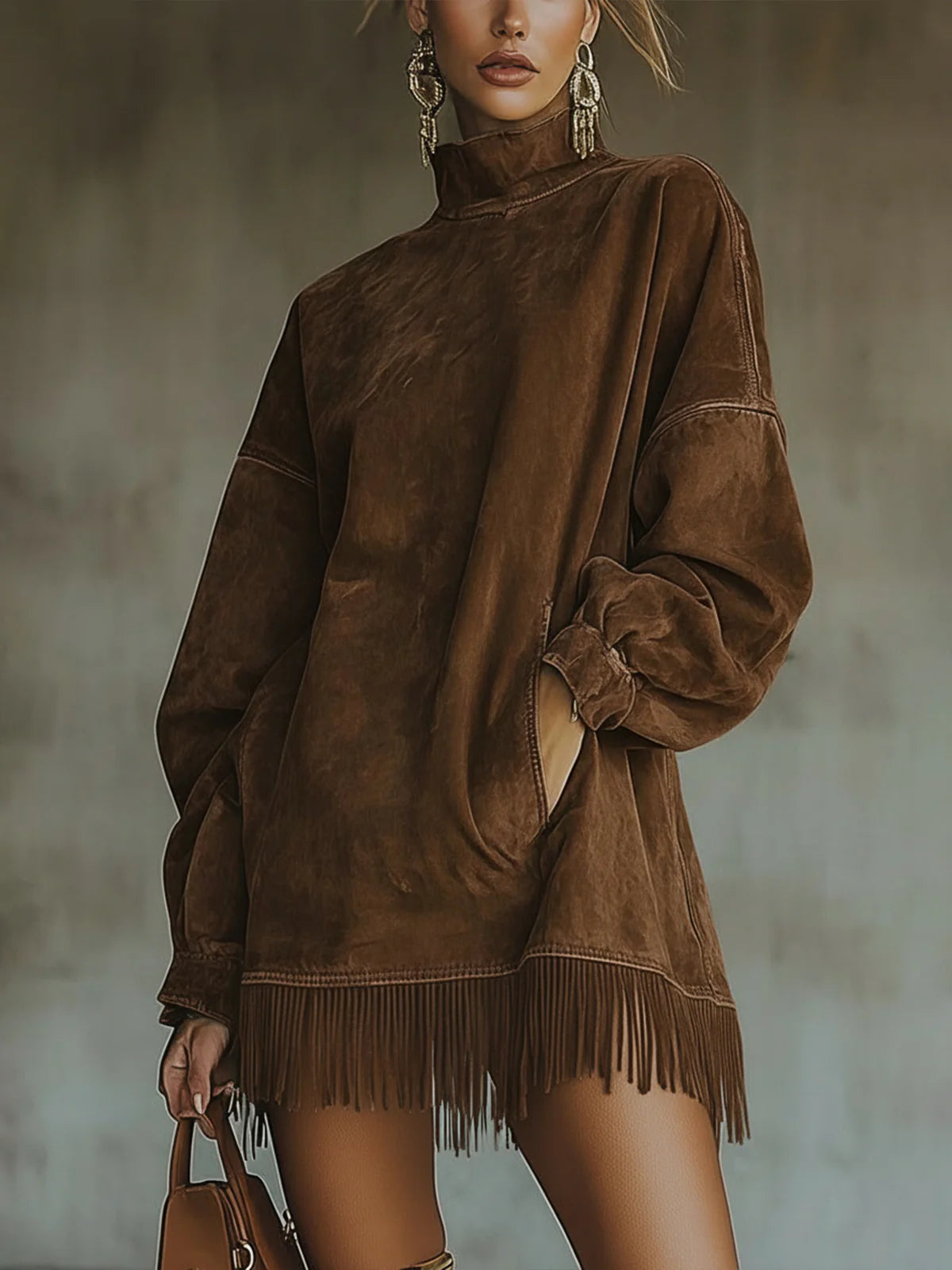 Susana – Vestido de cuello alto estilo boho