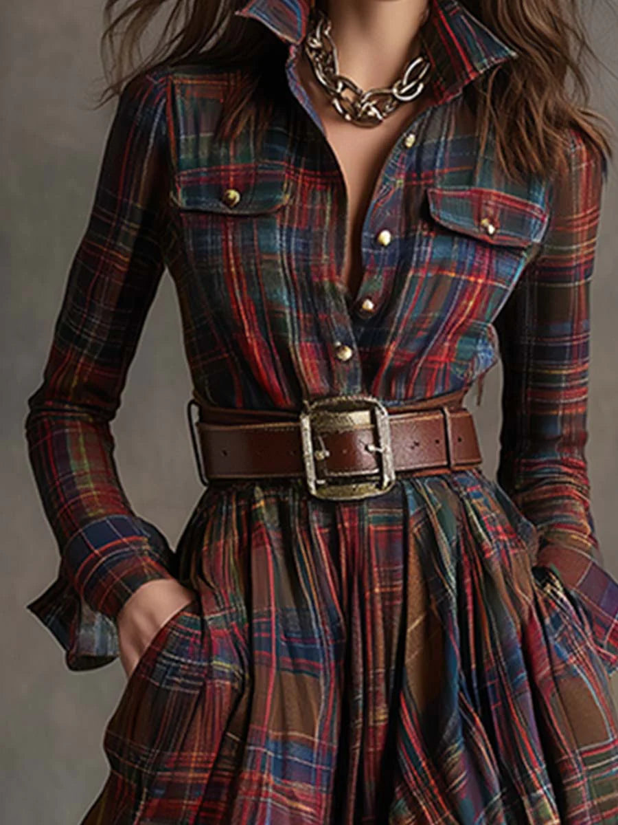 Jimena – Vestido largo de cuadros