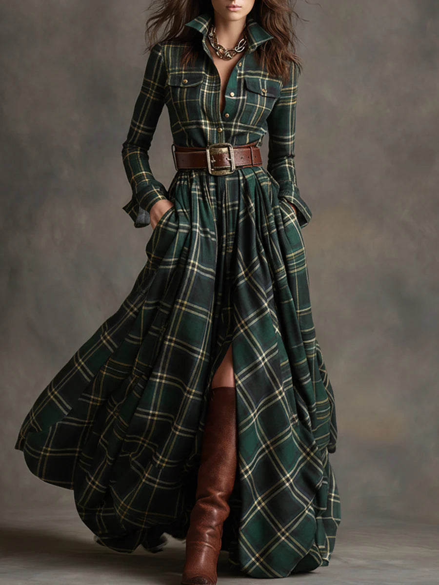 Jimena – Vestido largo de cuadros