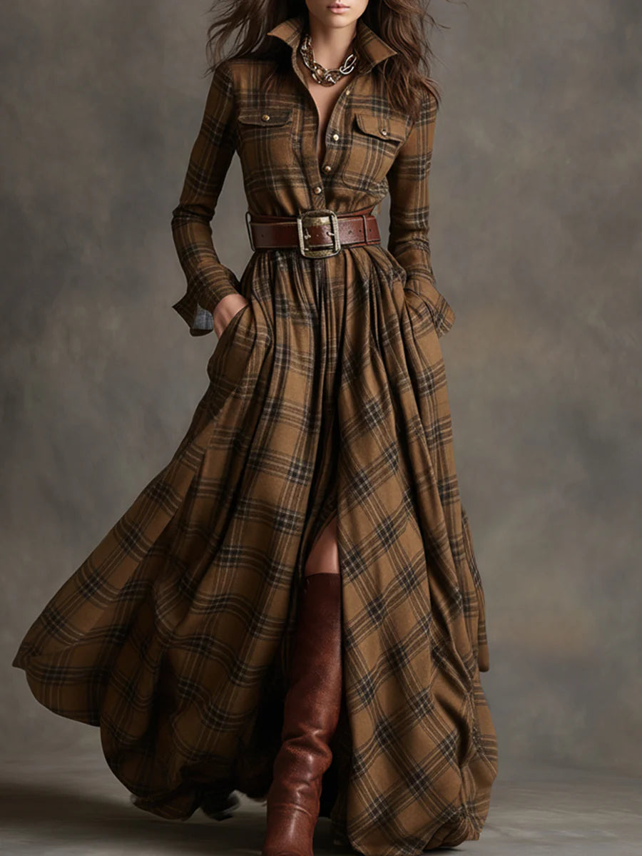 Jimena – Vestido largo de cuadros