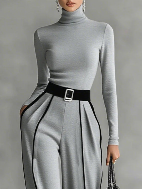 Ángela – Conjunto de cuello alto y pantalón ancho