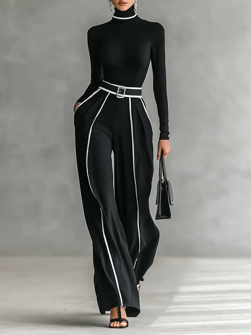 Ángela – Conjunto de cuello alto y pantalón ancho