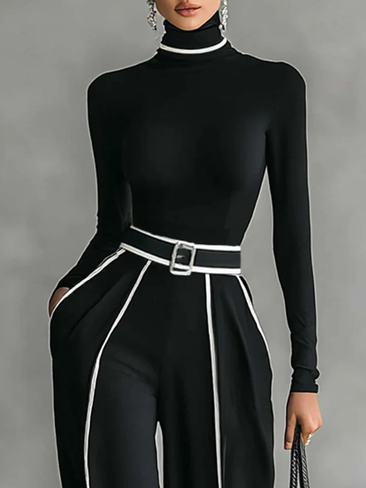 Ángela – Conjunto de cuello alto y pantalón ancho