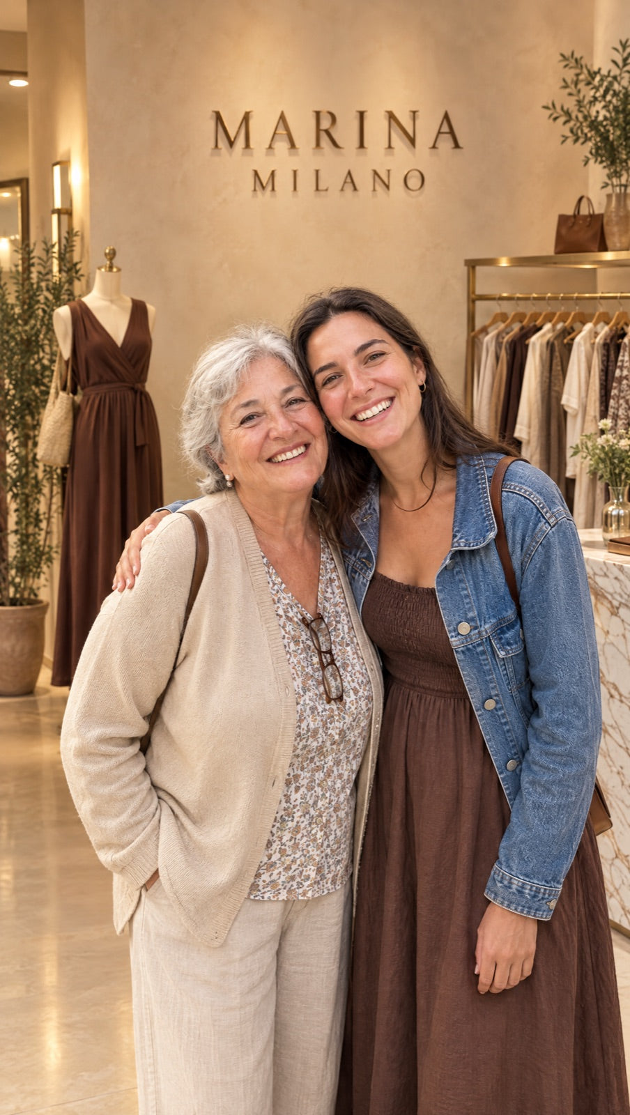 Nonna e nipote nel negozio